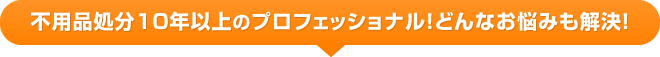 不用品処分10年以上のプロフェッショナル！どんなお悩みも解決！